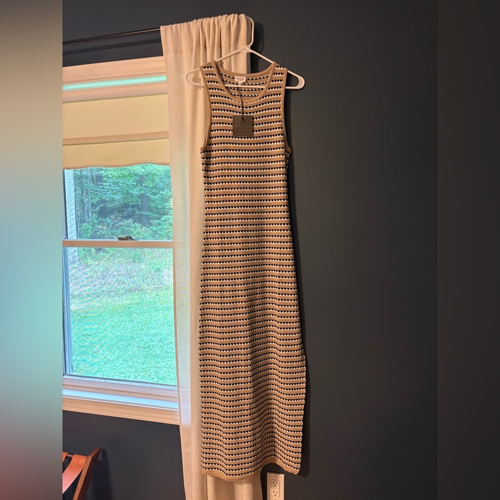Le Lis Black and White Patterned Maxi Dress